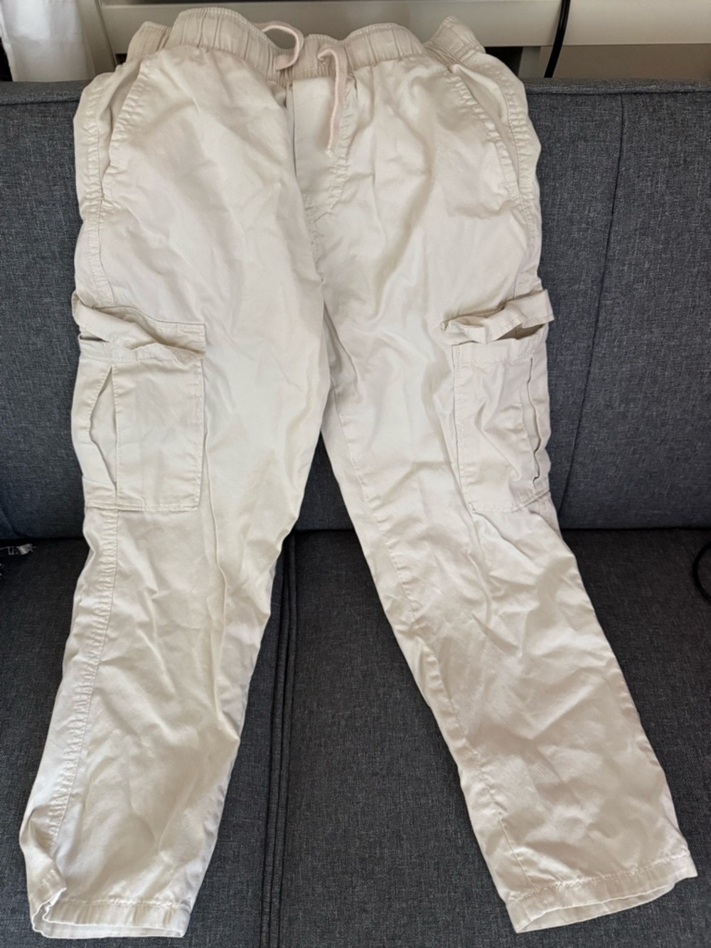 H&M Cream Cargo Jogger Pants with Utility Pockets WORN ONCE